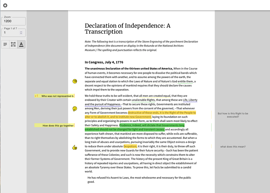 Screenshot SHRIMP_PODS: Ansicht interaktiver Elemente und Annotationen innerhalb einer PDF-Datei.